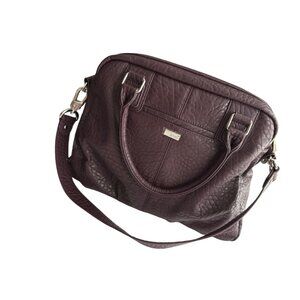 Thirty-One Purple Leather Tote Couture Street NEW Jewell & Gems Vintage 2 Way